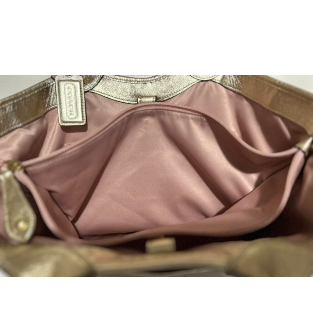Coach‎ Signature Leather Floral Bleecker Canvas Satchel Bag F16276 - Picture 9 of 13
